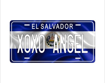 El Salvador Flag Waving Custom Personalized Novelty ATV Moped Mini Bike License Plate