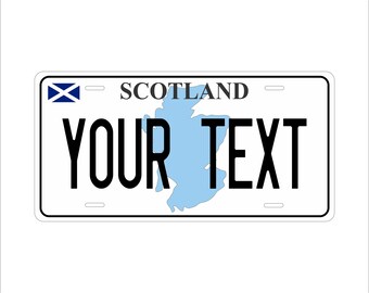 Placa de matrícula personalizada para motocicleta, ciclomotor, minimoto, ATV, mapa de Escocia, Europa
