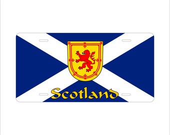 Placa de matrícula personalizada para motocicleta, ciclomotor, minimoto, ATV, bandera de Escocia, Europa
