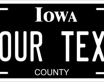 Iowa Black Custom Personalized Novelty ATV Moped Mini Bike License Plate