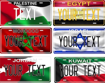 Middle East Africa Asia Flags Design Custom Novelty Auto ATV  Mini Bike License Plate