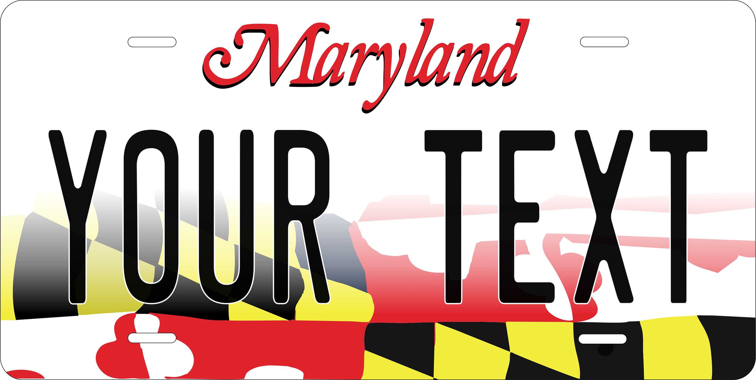 MARYLAND Gold License Plate Novelty Personalized w// Any Text for Auto ATV Bike
