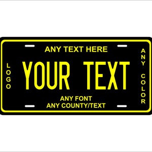 Any Text Any Font Any Color Any Logo Custom Personalized Novelty ATV Moped Mini Bike License Plate