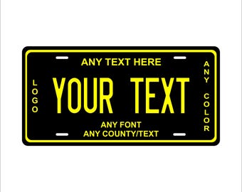 Any Text Any Font Any Color Any Logo Custom Personalized Novelty ATV Moped Mini Bike License Plate