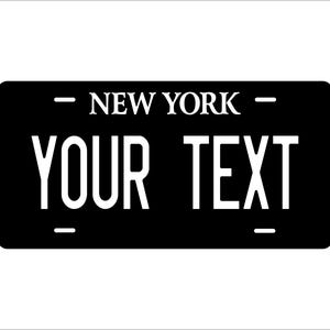 New York Black White font Custom Personalized Novelty ATV Mini  Bike Motorcycle Moped Auto Moto License Plate