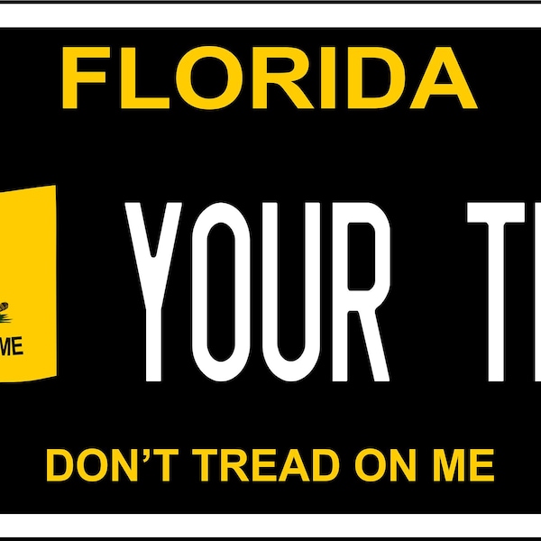 Florida Don't Tread On Me Custom Personalized Novelty ATV Moped Mini Bike License Plate