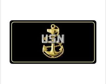 Placa de matrícula de motocicleta novedosa E7 del Jefe de la Marina de los EE. UU.