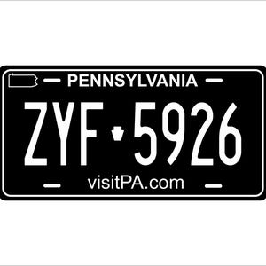 Pennsylvania Black White Custom Personalized Novelty ATV Auto Moto Mini Bike License Plate