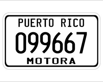 Placa de matrícula personalizada para ATV, tamaño motocicleta de Puerto Rico