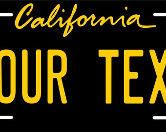 Californië zwart en geel aangepaste gepersonaliseerde nieuwigheid ATV bromfiets mini fiets kentekenplaat