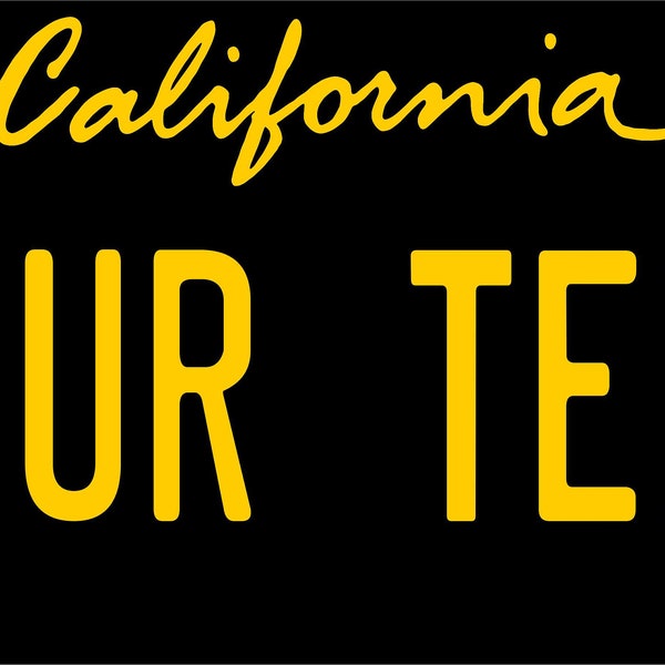 California negro y amarillo personalizado novedad ATV ciclomotor mini placa de matrícula de bicicleta