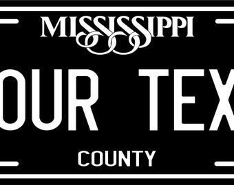 Mississippi Black White Custom Personalized Novelty ATV Moped Mini Bike License Plate