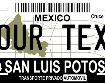Mexico San Luis Potosi Photo License Plate Free Personalization on this plate