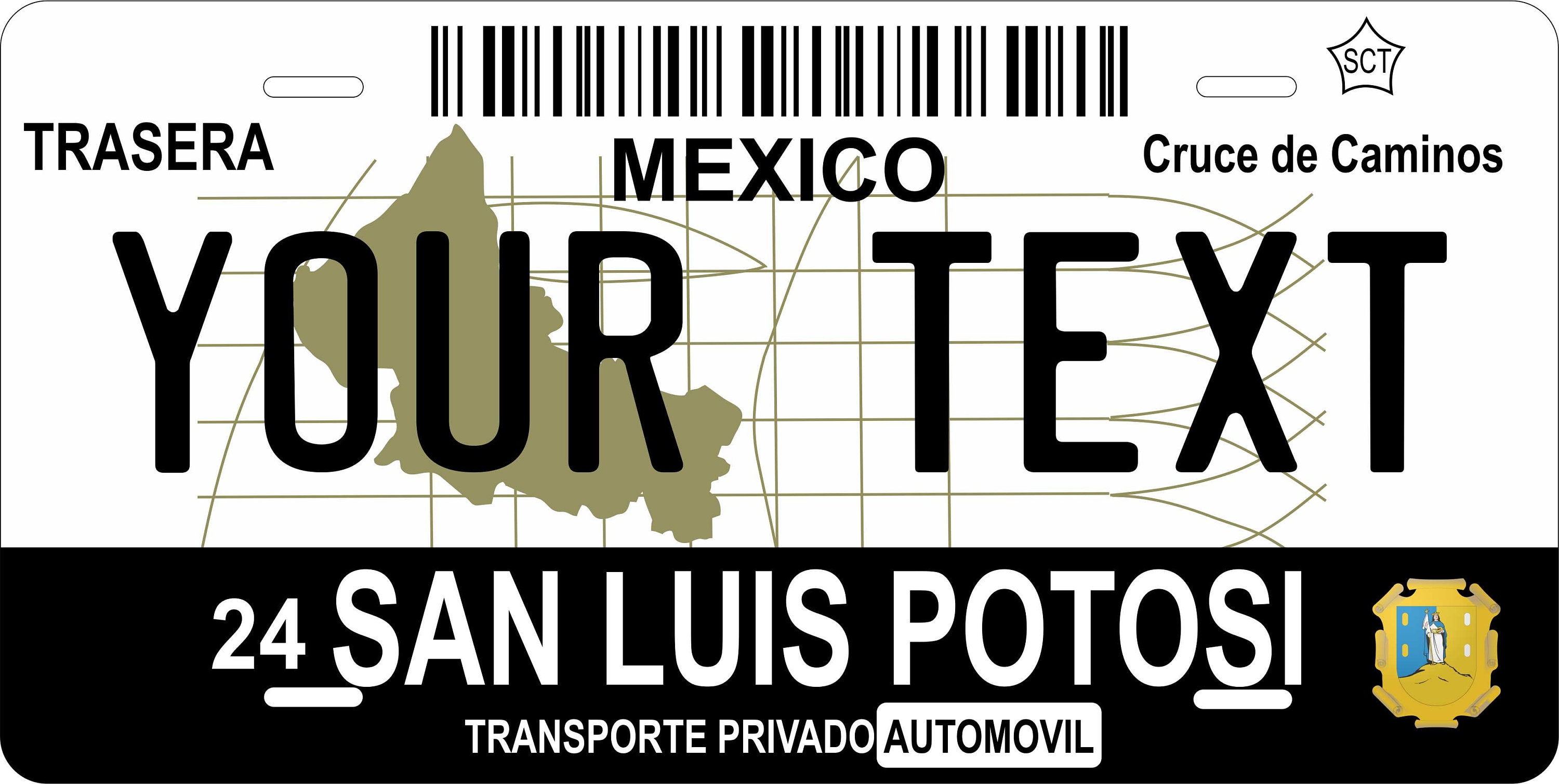 Mexico San Luis Potosi Photo License Plate Free Personalization on this plate