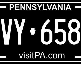 Pennsylvania schwarz weiß benutzerdefinierte personalisierte Neuheit ATV Moped Mini Fahrrad Nummernschild