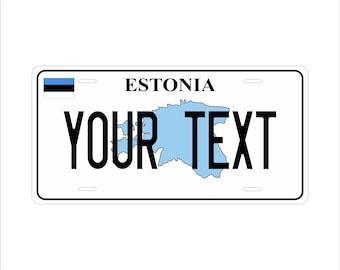Placa de matrícula personalizada para ciclomotor, minimoto, ATV, mapa de Europa de Estonia