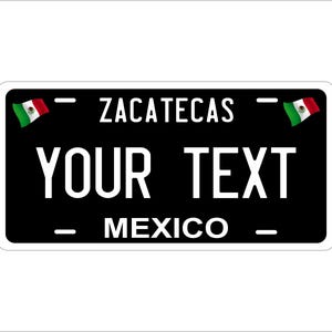 Zacatecas Black Mexico Custom Personalized Novelty ATV Moped  Mini Bike License Plate