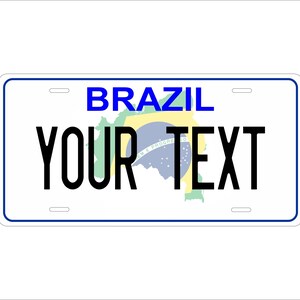 Brasilien Flagge Karte benutzerdefinierte personalisierte Neuheit ATV Moped Mini Bike Nummernschild