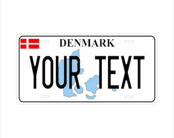 Placa de matrícula personalizada para motocicleta, ciclomotor, minimoto, ATV, mapa de Dinamarca, Europa