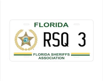 Placa de matrícula personalizada de la Asociación de Alguaciles de Florida para cuatrimotos, ciclomotores y minimotos.