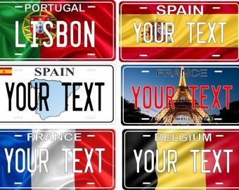 Europe Flags Cities Designs Custom Novelty Auto ATV  Mini Bike License Plate