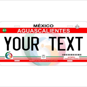 Aguascalientes 2012 Mexico Custom Personalized Novelty ATV Moped Mini Bike License Plate