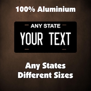 Any State Black White Custom Personalized Novelty ATV Auto Mini Bike Key Chain License Plate