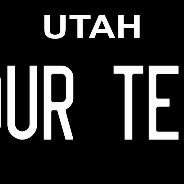 Utah Black White Custom Personalized Novelty ATV Moped Mini Bike License Plate