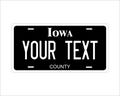 Iowa Black Custom Personalized Novelty ATV Moto Auto Mini Bike License Plate