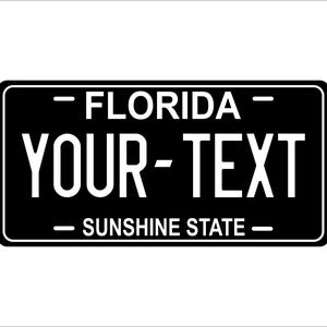 Florida Black Custom Personalized Novelty ATV Moto Auto Mini Bike License Plate