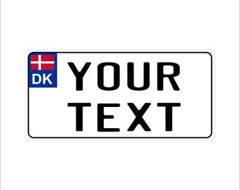 Placa de matrícula personalizada para motocicleta, ciclomotor, ATV, estilo europeo, Dinamarca
