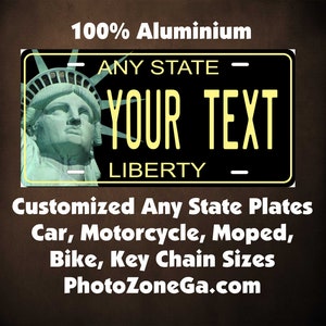 Jeder State Liberty USA Custom personalisierte Neuheit ATV Moped Mini Bike Schlüsselanhänger Nummernschild