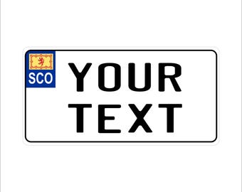 Placa de matrícula personalizada para motocicleta, ciclomotor, todoterreno, minimoto, bandera europea de Escocia