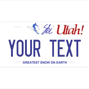 Utah Ski Snow Custom Personalized Novelty ATV Moped Mini Bike License Plate
