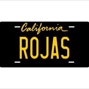 California Black and Yellow Custom Personalized Novelty ATV Auto Mini Bike License Plate