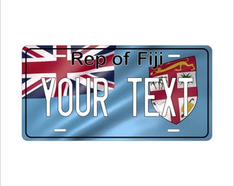Rep of Fiji Flag On Custom Personalized Novelty ATV Moped Mini Bike Bicycle Tag License Plate