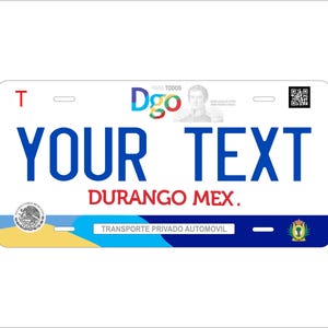 Durango 2017 Mexico Custom Personalized Novelty ATV Moped  Mini Bike License Plate