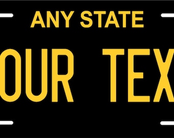 Any State Any text Yellow Custom Personalized Novelty ATV Moped Mini Bike License Plate