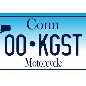 Connecticut Motorcycle Size Personalized Novelty ATV License Plate