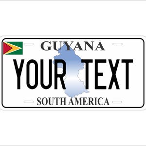 Guyana Karte Benutzerdefinierte personalisierte Neuheit ATV Moped Mini Fahrrad Nummernschild