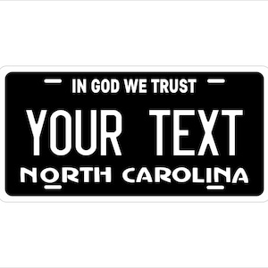 North Carolina Black White Custom Personalized Novelty ATV Moped Mini Bike License Plate