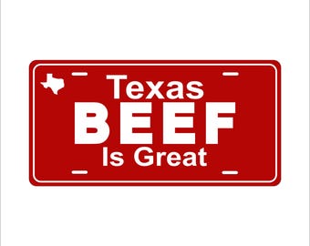 Réplica de la matrícula personalizada de novedad para ATV, ciclomotor y minimoto de TX Beef Is Great.