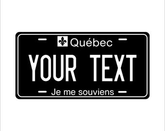 Placa de matrícula personalizada para minimoto, ciclomotor y todoterreno Quebec Blackout, Canadá