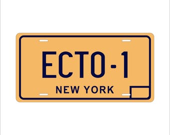 New York Plate ECTO-1 from Ghost Buster Movie Custom Personalized Novelty ATV  Moped Mini Bike Auto Moto License Plate