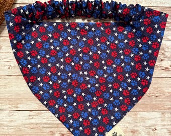 American Doggo Dog Scrunchie Bandana - Summer Dog Bandana - Personalized Dog Bandana- Custom Dog Bandana - USA Bandana