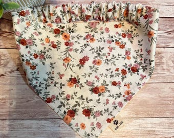 Timeless Bloom Floral Bandana – Elastic Scrunchie, Personalized
