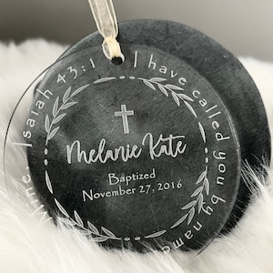 Personalized Acrylic Engraved Baptism Ornament for Boy or Girl, Baptism Gift, Christening Gift, Baptism Ornament