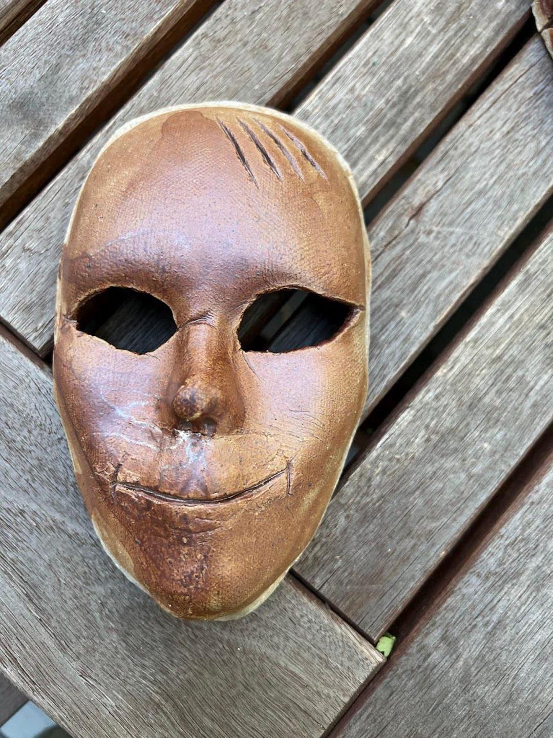 Mask: Happy but Brown. - Etsy