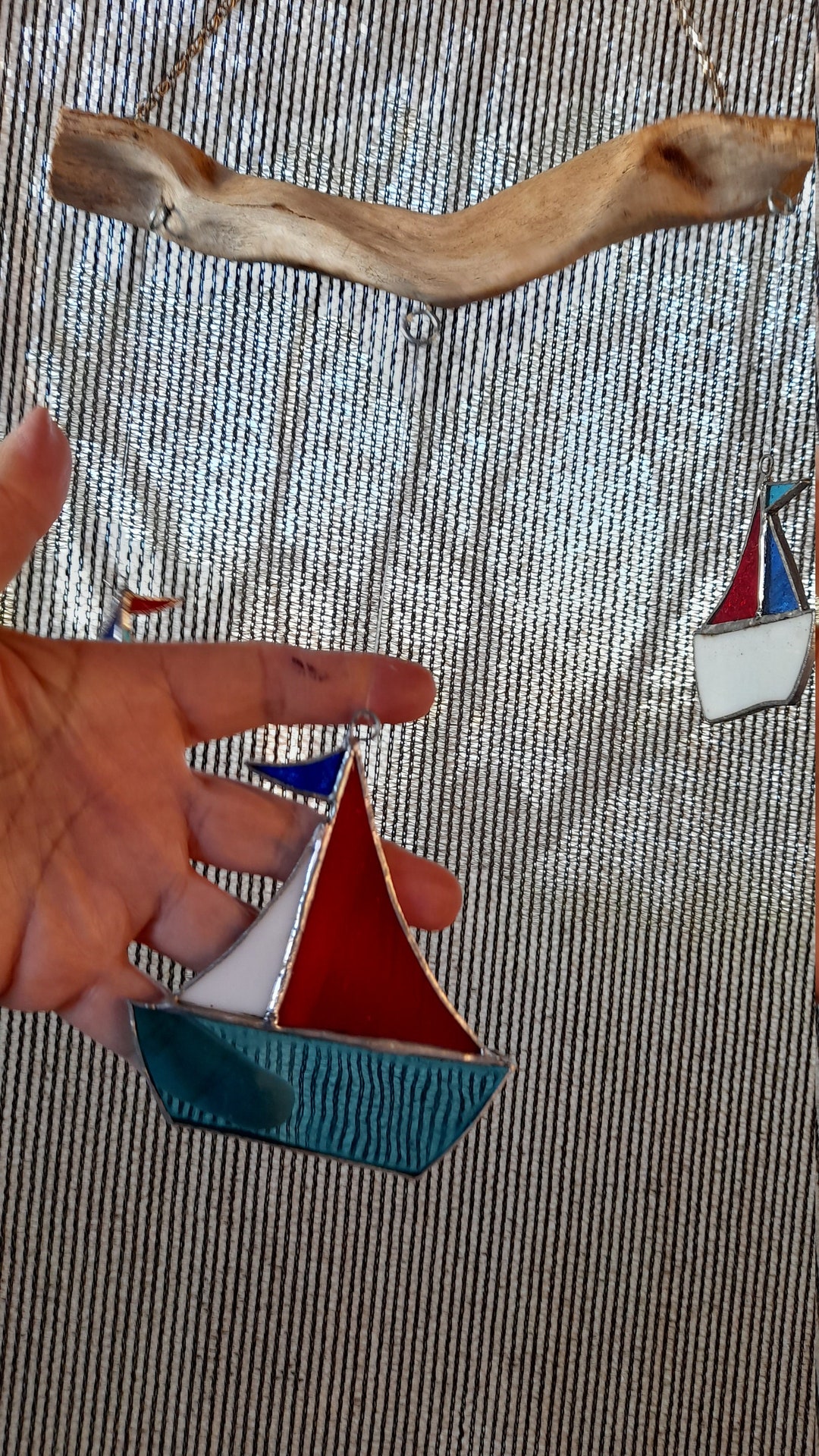 Ship Suncatcher Stained Glass Ornament Ship Mobile Ship Etsy