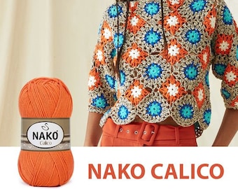 Nako Calico Spring Summer Cotton Acrylic Yarn Knitting Crocheting by Nako 100gr 245m